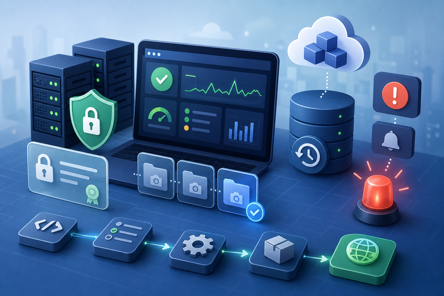 Контур DevOps сайта: алерты мониторинга, offsite-бэкапы, staging и контроль SSL